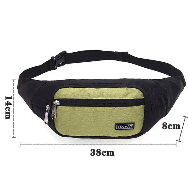 Men Waist Bag pack Purse Waterproof Canvas Travel Phone belt bag pouch