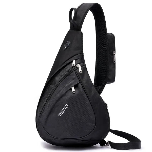 Men Waterproof Nylon Shoulder Crossbody USB Business Shoulder Bag