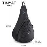 Men Waterproof Nylon Shoulder Crossbody USB Business Shoulder Bag