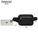 TINYAT Waist Bag pack Casual Phone Belt Bag Pouch Canvas Fanny Banana Bag