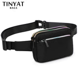 TINYAT Waist Bag pack Casual Phone Belt Bag Pouch Canvas Fanny Banana Bag
