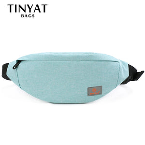 TINYAT Men Women Waist Pack Bag Casual Fanny Pack Canvas Belt bag