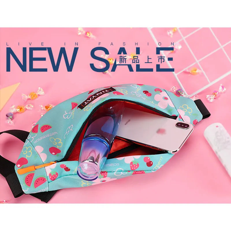 TINYAT Colorful Waist Bag Fanny Pack Outdoor Running Banana Belt Bag