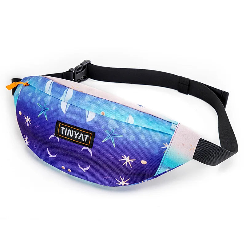 TINYAT Colorful Waist Bag Fanny Pack Outdoor Running Banana Belt Bag