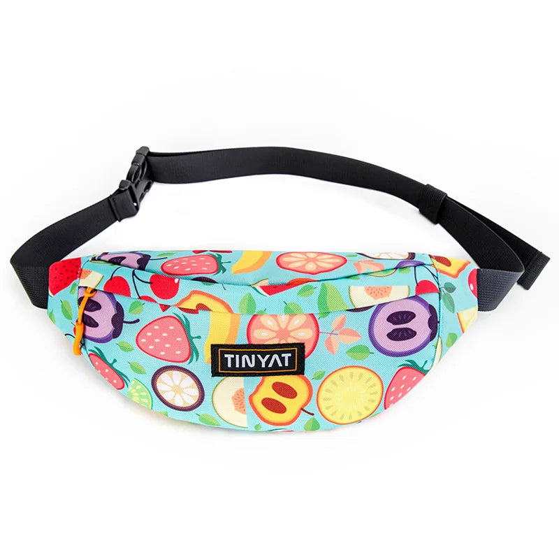 TINYAT Colorful Waist Bag Fanny Pack Outdoor Running Banana Belt Bag