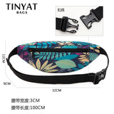 TINYAT Belt Bag Maple Leaf Printing Waist Fanny Pack Outdoor Sports Bum Hip Bag