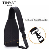 Men's Chest Bag Double Headphone Jack Shoulder Crossbody Bag