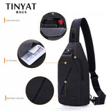 Men's Chest Bag Double Headphone Jack Shoulder Crossbody Bag