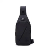 Men's Chest Bag Double Headphone Jack Shoulder Crossbody Bag