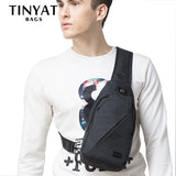 Men's Chest Bag Double Headphone Jack Shoulder Crossbody Bag