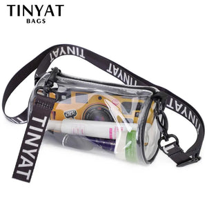 Transparent Women Bag Clear PVC Crossbody Bag Barrel Women Shoulder Bag