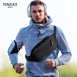 Men's PU Waist Bag Waterproof Sports Fanny Pack Anti Theft Belt Pouch