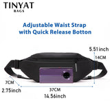 Men's PU Waist Bag Waterproof Sports Fanny Pack Anti Theft Belt Pouch
