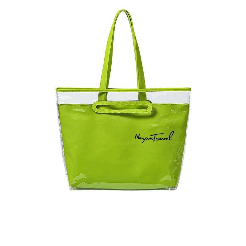 Clear PVC Shoulder Bag Transparent Waterproof Mother HandBag