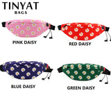 Women Print Daisy Waist pack Bag Female Canvas Bag Belt Casual Belt Pouch