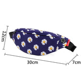 Women Print Daisy Waist pack Bag Female Canvas Bag Belt Casual Belt Pouch