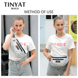 Canvas Fanny Waist Packs for Women 4 Pockets Crossbody Bag