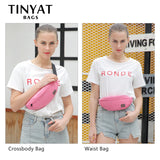 Canvas Waist Bag Red Female Belt Pack Girl Casual Fanny Pack