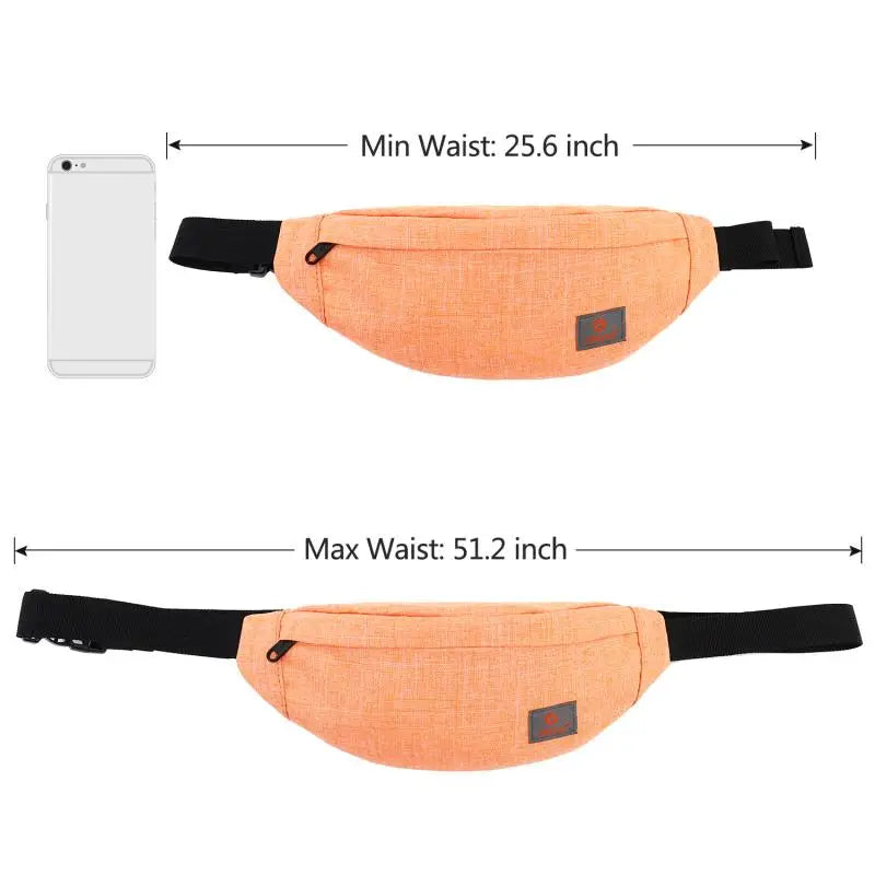 Canvas Waist Bag Red Female Belt Pack Girl Casual Fanny Pack