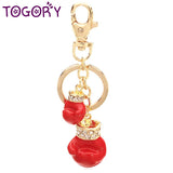 Rhinestone Boxing Gloves Key Chain Holder Purse Bag Car Gift Keychains