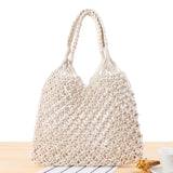 Bohemian Weaving Cotton Rope Handbag Hollow Straw Bag