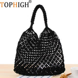 Bohemian Weaving Cotton Rope Handbag Hollow Straw Bag