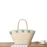 Summer Style Straw Shoulder Bag Handwoven Tote C13