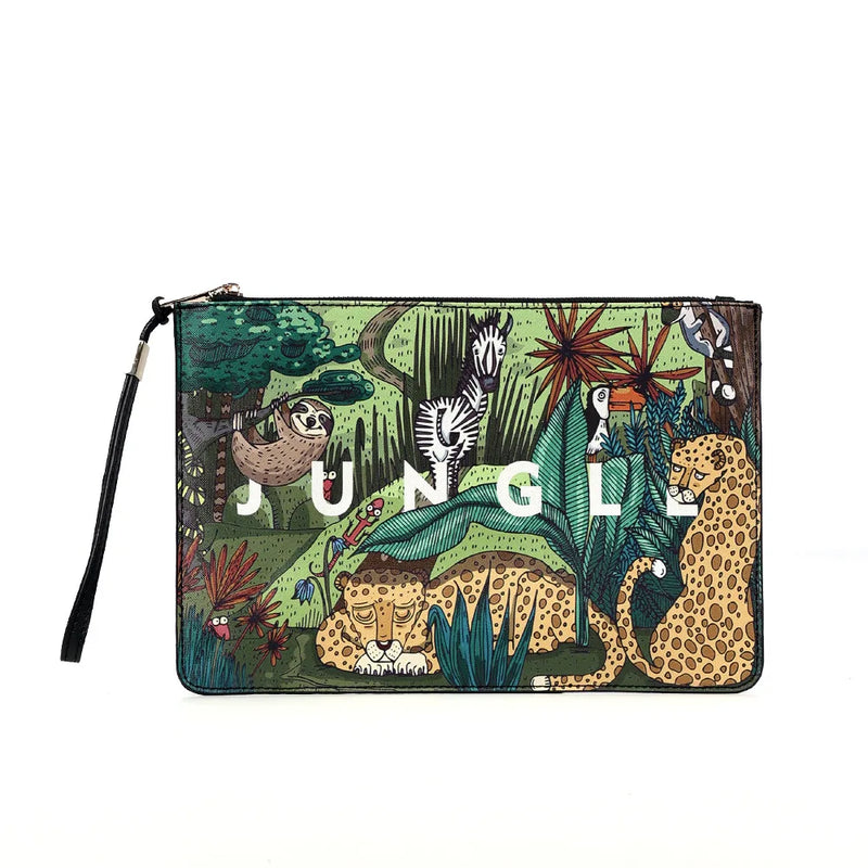 Animal Prints Envelope Purse High Capacity Clutch Handbag