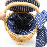 Straw Tote Summer Holiday Leisure Bag Ribbon Woven Handbag