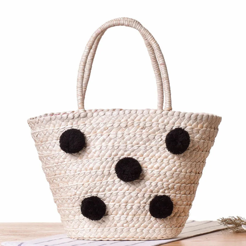 Summer Beach Bag Woven Shoulder Tote Shopping Purse Handbag Straw Bag