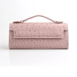 Ostrich Pattern Leather Tote Clutch Bag for Women