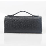 Ostrich Pattern Leather Tote Clutch Bag for Women