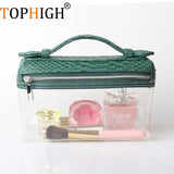 Women Clear Transparent Handbag PVC Tote Ostrich /Snake Pattern Bags Purse