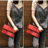 Serpentine Envelope Clutch Crossbody Chain Handbag