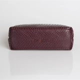 TOPHIIGH Leather Portable Bag For Women Clutch Snake Red Coffee