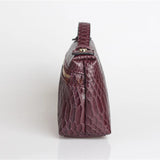 TOPHIIGH Leather Portable Bag For Women Clutch Snake Red Coffee