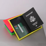 Colorful Allochromatic Embossed Leather Passport Wallet