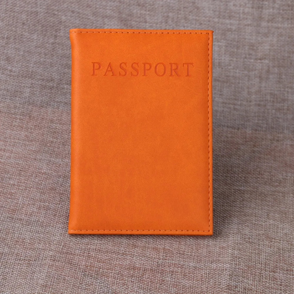 Colorful Allochromatic Embossed Leather Passport Wallet
