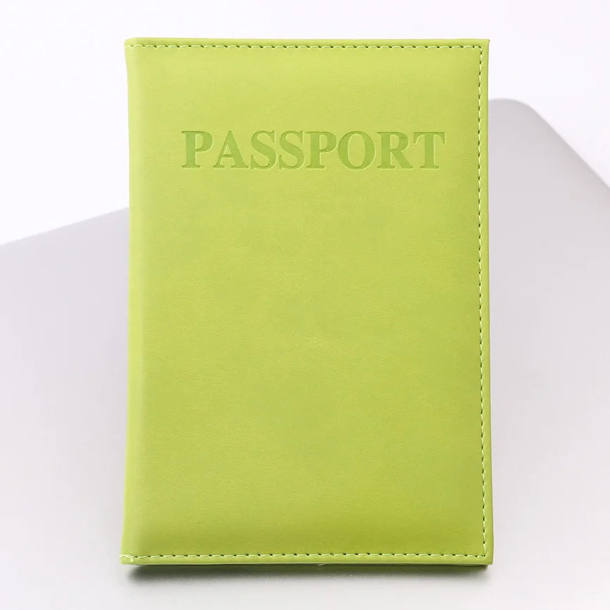 Colorful Allochromatic Embossed Leather Passport Wallet