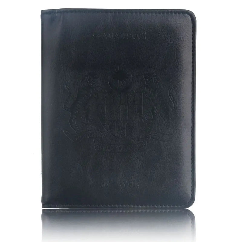 RFID Blocking Malaysian Passport Cover Leather Travel Holder Wallet