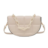 Women Diamond Chain Saddle Shoulder Bag