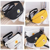 Embroidered Daisy Waist Pack for Women