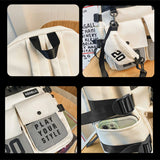 Hip Hop Cargo Backpack Women Large Capacity Nylon Laptop Mini Bags