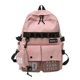 Hip Hop Cargo Backpack Women Large Capacity Nylon Laptop Mini Bags