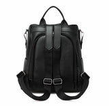 Waterproof PU Leather Backpack for Women Travel Laptop Bag