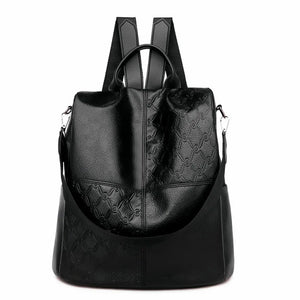 Waterproof PU Leather Backpack for Women Travel Laptop Bag