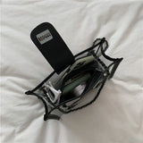 Printed Transparent PVC Leather Shoulder Bag Large Capacity Handbag