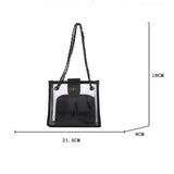 Printed Transparent PVC Leather Shoulder Bag Large Capacity Handbag