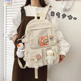 Nylon Women Backpack Student Schoolbag for Teenager Girls