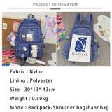 Nylon Women Backpack Student Schoolbag for Teenager Girls